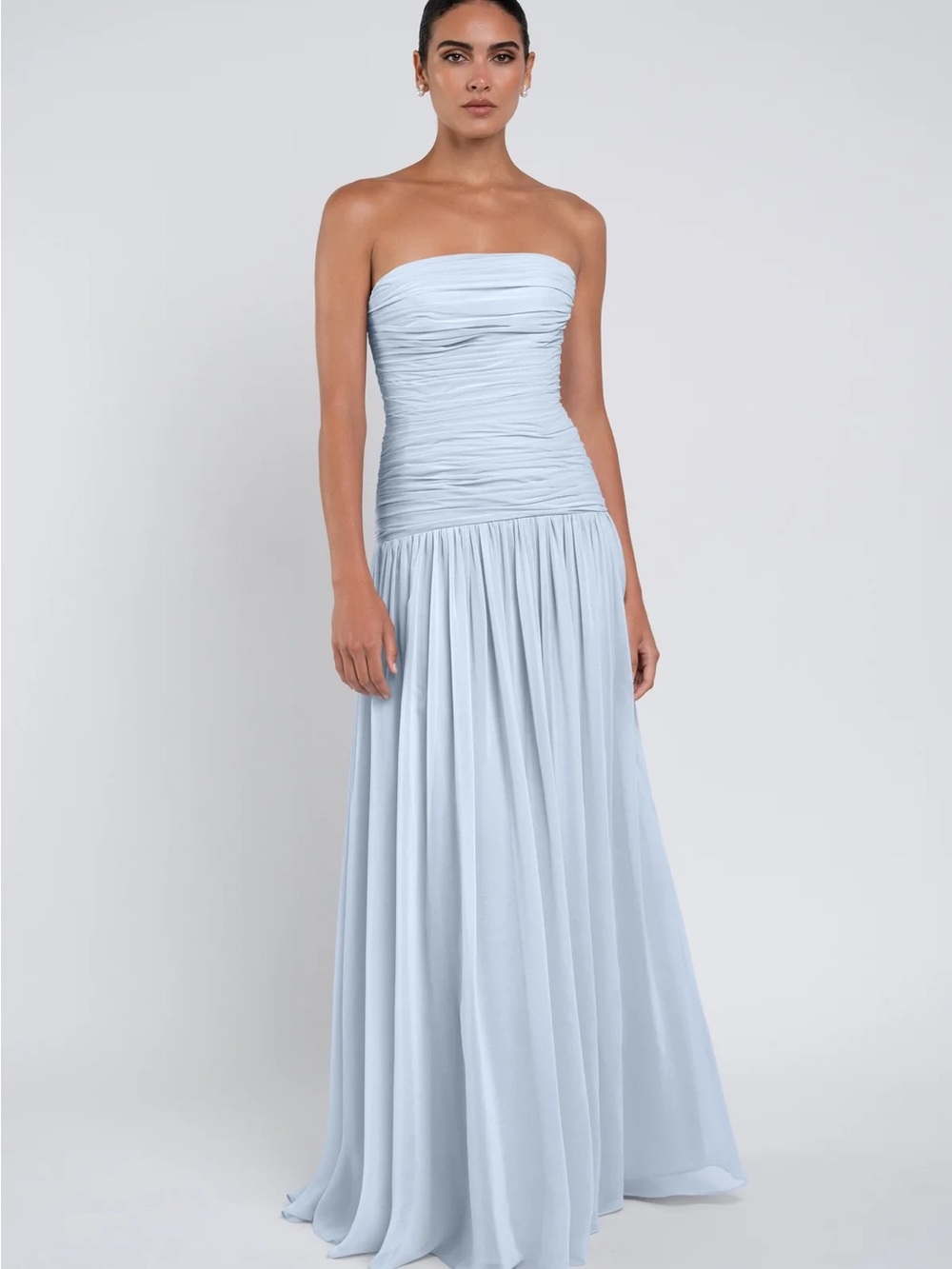 Jenny Yoo Cynthia Whisper Blue Strapless Light Blue Evening Gown (NWT)